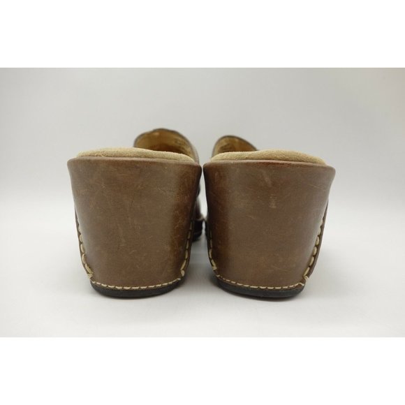 Clarks Artisan Brown Leather Split Toe Slide Heel Mules Shoes Women's 7.5 M - Picture 9 of 11